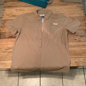 Tan Magellan short sleeve button up.